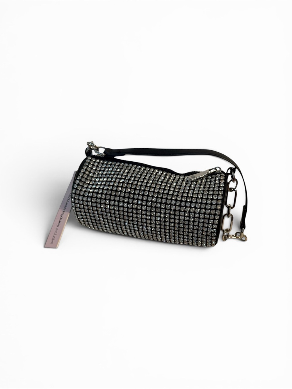 Bloomingdale's Black Crystal Mini Shoulder Bag